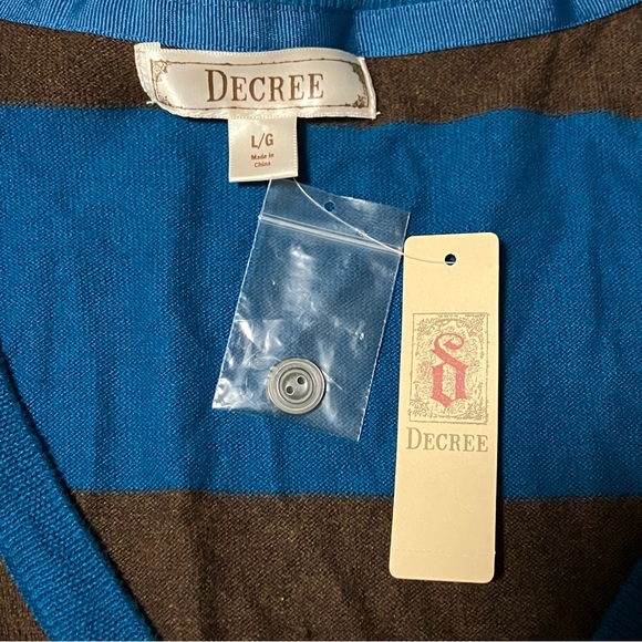 NWT Decree Striped Long Cardigan Sweater With Pockets - Picture 6 of 8